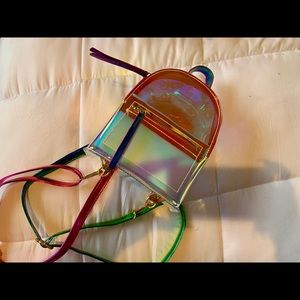 Iridescent mini backpack